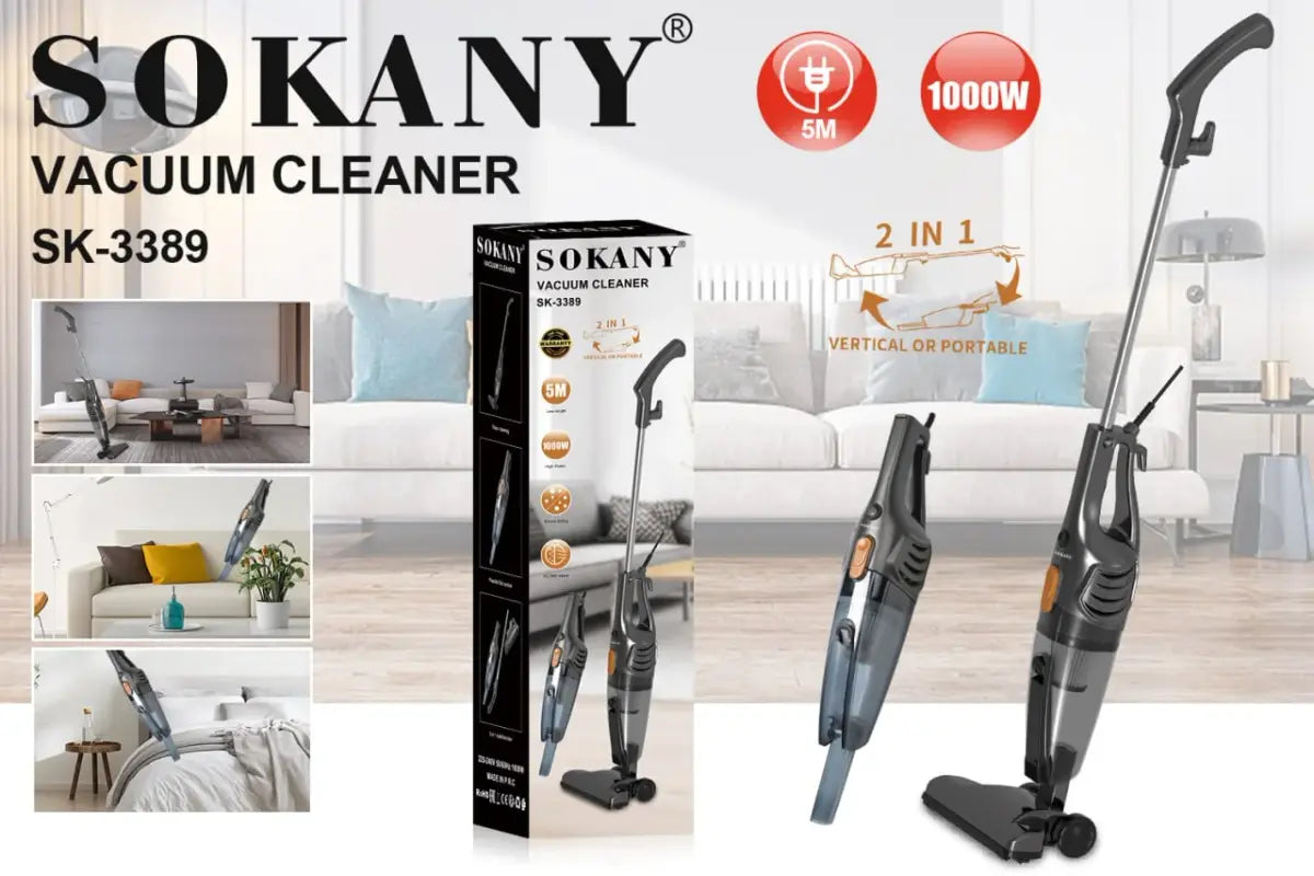 Sokany SK-3389 2-in-1 Vacuum Cleaner - 1000W Power