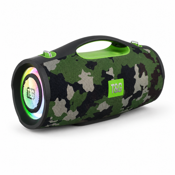 T&G TG-437 سماعة بلوتوث محمولة كامو ببطارية 3000mAh وإضاءة RGB