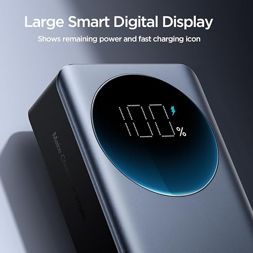 باور بانك Joyroom JR-PBF05 Pro سعة 30000mAh شحن سريع 65W PD – شاشة رقمية و3 منافذ – أسود