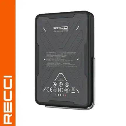 ريكى RPB W37 5000 مللي أمبير بنك طاقة مغناطيسي لاسلكي 15 واط شاحن 2 في 1 مع كابل مدمج USB C PD وحامل