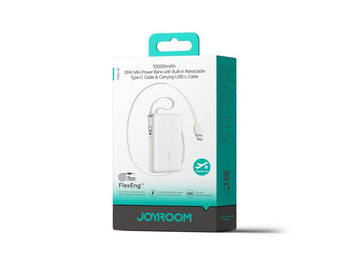 باور بانك Joyroom 10000mAh Mini 35W مع كابل Type-C مدمج قابل للسحب – شحن سريع ومحمول