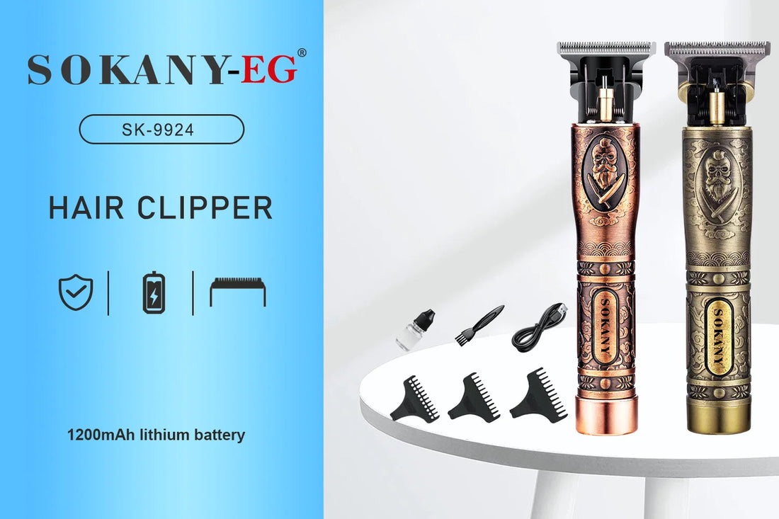 ✂️ SOKANY SK-LF-9924 – ماكينة حلاقة وتشذيب احترافية لاسلكية بشاشة LED | Gold