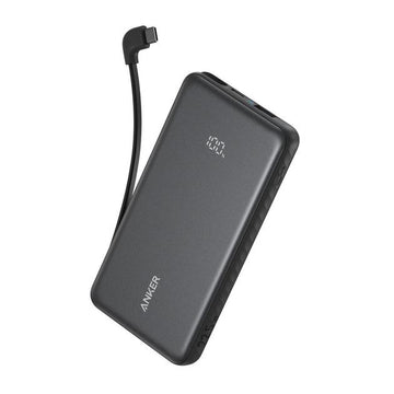 باور بانك Anker Zolo A110DH11 سعة 10000mAh شحن سريع 22.5W مع كابل USB-C مدمج – أسود