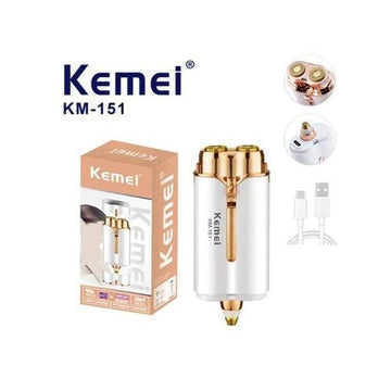ماكينة حلاقة وتشذيب الحواجب 2 في 1 قابلة لإعادة الشحن للسيدات من Kemei KM 151