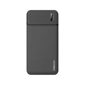 باور بانك Recci Burton RPB-N16C سعة 10000mAh بـ4 منافذ ومؤشر LED – شحن 2.1A – أسود