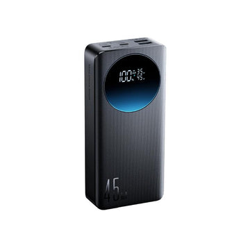JR-PBF02 Pro 20000mAh Power Bank, 45W PD Fast Charging, Large Digital Display, 4-Port Output, 2 USB-C + 2 USB-A, Flight Approved Portable Charger - Black