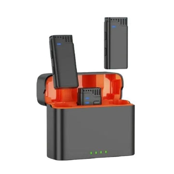 Jmary MW-16 is a 2.4GHz 3-in-1 wireless lapel microphone system designed for mobile phones and cameras, featuring a charging case, noise cancellation, and plug-and-play functionality.