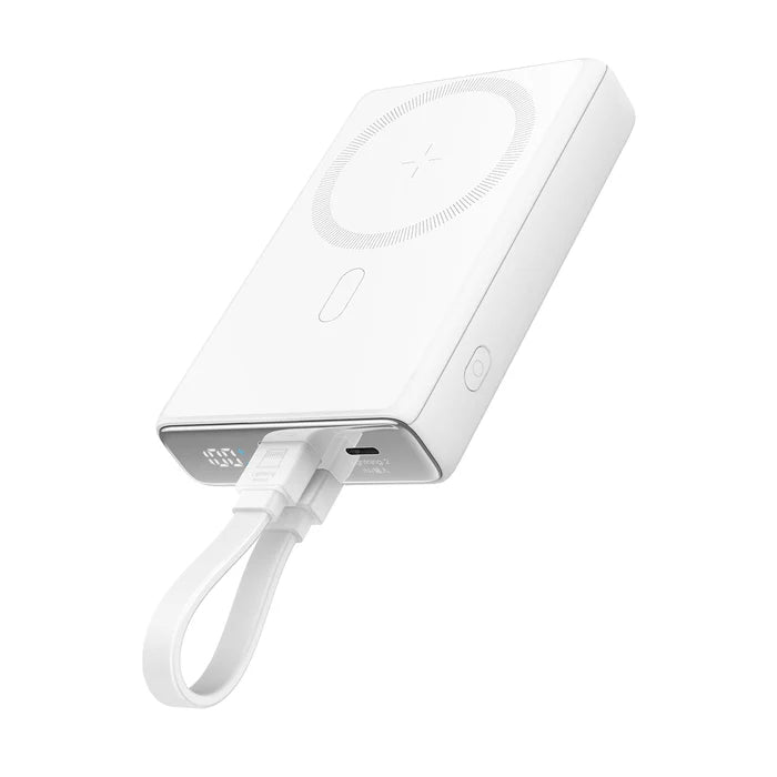 باور بانك Joyroom JR-PBM01 مغناطيسي 10000mAh شحن سريع 20W PD مع شحن لاسلكي وحامل مدمج – أسود