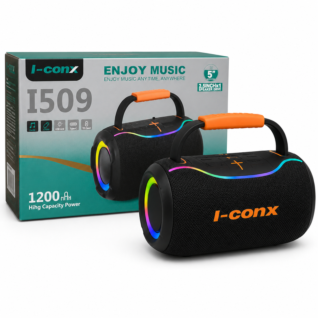 I-conx I509 Portable Speaker – سماعة بلوتوث محمولة بإضاءة RGB