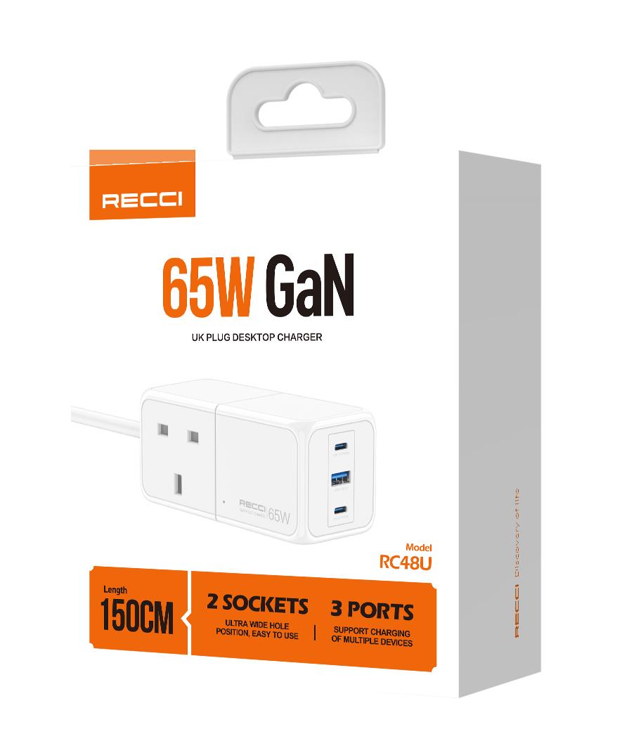 شاحن Recci 65W Gan RC48U