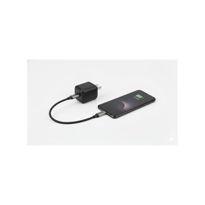 شاحن + كابل شحن سريع USB-C إلى USB-C، بطول 1 متر، بقوة 30 واط - أسود