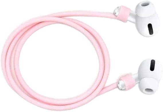 A colorful silicone neckband for wireless airpods, designed to prevent loss and protect the earbuds from shocks.