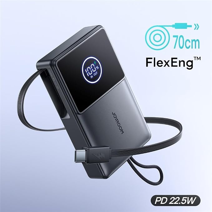 باور بانك Joyroom JR-PBM08 Pro مغناطيسي 10000mAh شحن سريع 20W PD لاسلكي 15W – تصميم معدني نحيف