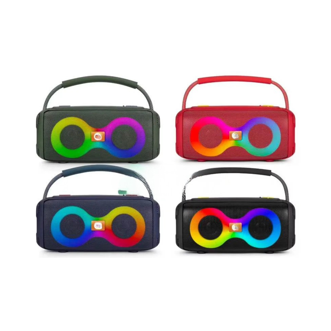 Start ST-311 is a portable wireless Bluetooth speaker featuring vibrant RGB lighting, dual audio drivers, a convenient rubber carry handle, and a built-in rechargeable battery designed for indoor and outdoor listening