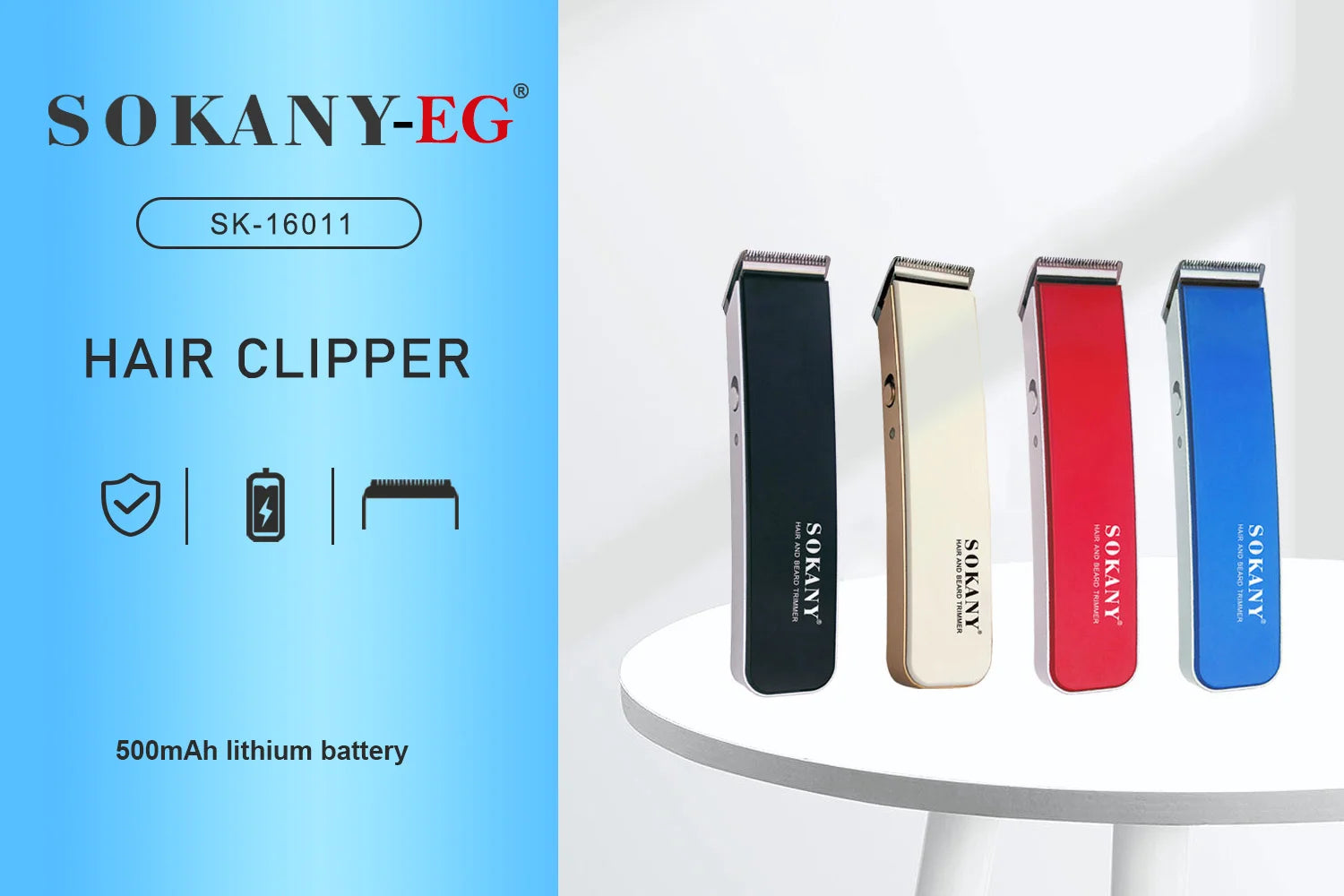 Sokany SK-16011 Hair & Beard Trimmer with 3 Combs