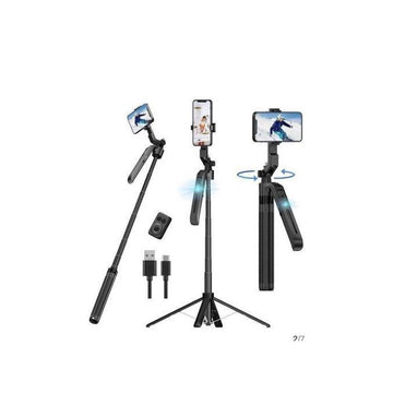 AI Smart Selfie Stick Tripod | عصا سيلفي وحامل جوال ثلاثي مع ريموت بلوتوث