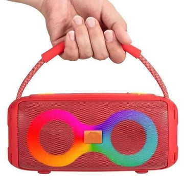 Start ST-311 is a portable wireless Bluetooth speaker featuring vibrant RGB lighting, dual audio drivers, a convenient rubber carry handle, and a built-in rechargeable battery designed for indoor and outdoor listening