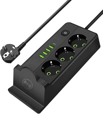 Smart Power SLM-1080 Strip with Wireless Charging, 3 AC Outlets, 4 USB Ports, Type-C Port,  SLM-1080