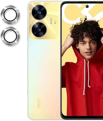 واقي عدسة الكاميرا REALME C55، غطاء كاميرا بحلقة معدنية واحدة، زجاج مقوى 9HD، مقاوم للخدش