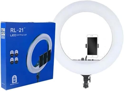 RL-21 LED Ring Light with Tripod Stand & Remote Control | رينج لايت LED احترافي RL-21 مع حامل وريموت