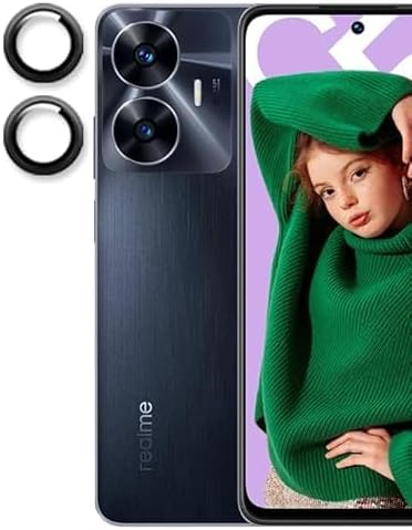 واقي عدسة الكاميرا REALME C55، غطاء كاميرا بحلقة معدنية واحدة، زجاج مقوى 9HD، مقاوم للخدش
