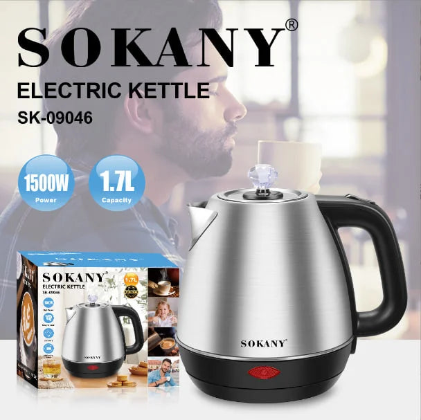 Sokany SK 09046 غلايه سوكانى استنالس 1 7لتر 1500وات