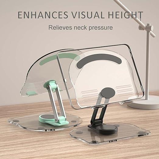 Acrylic Tablet Stand (K11) 360° Rotating and Foldable Transparent Tablet Stand