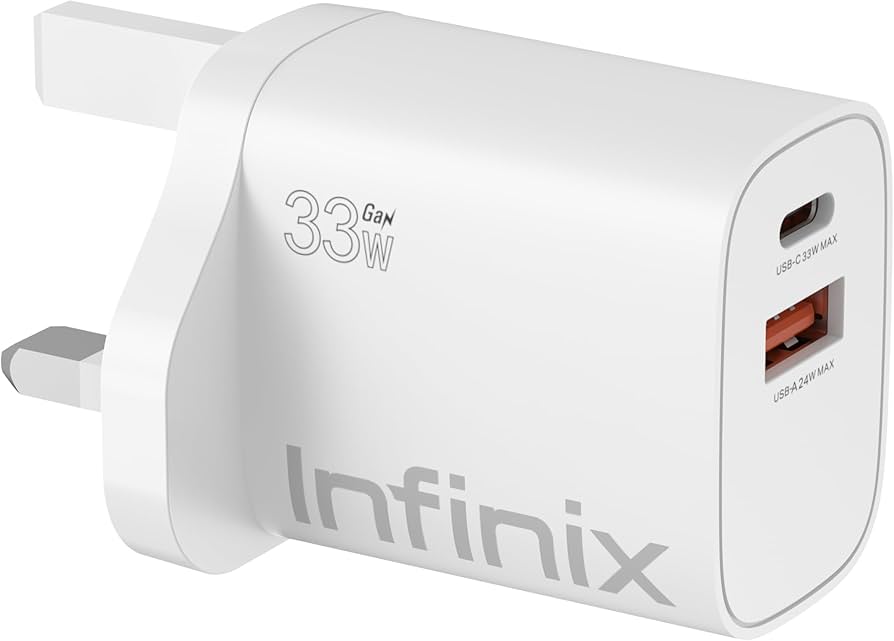 Infinix Charger Kit XC33EU+XDC53 White, 33W Fast Charger