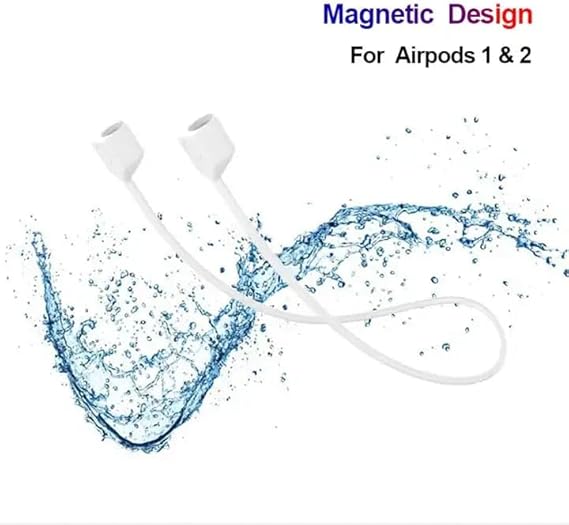 A colorful silicone neckband for wireless airpods, designed to prevent loss and protect the earbuds from shocks.