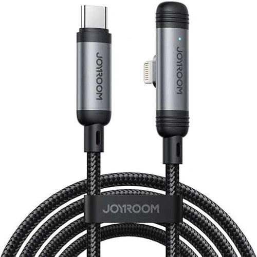 كيبل شحن سريع ونقل بيانات Joyroom S A56 بطول 1.2 متر، USB-A إلى Type-C بتصميم مرفقي، 3 أمبير، مجدول باللون الأسود