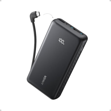 باور بانك أنكر زولو (Anker Zolo) بسعة10000مللي أمبير وقوة 22.5 واط مع كابل USB-C مدمج بزاوية 90 درجة