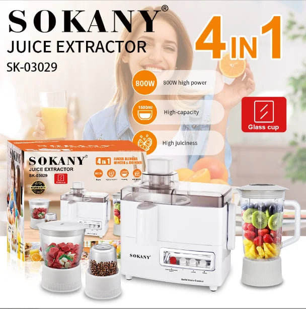 محضر طعام Sokany SK-03029 (4 في 1)، 800 واط، 1.5 لتر