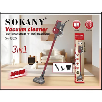 مكنسة سوكاني Sokany SK-13027N كهربائية 3 في 1 بقوة 3600 وات وفلتر HEPA