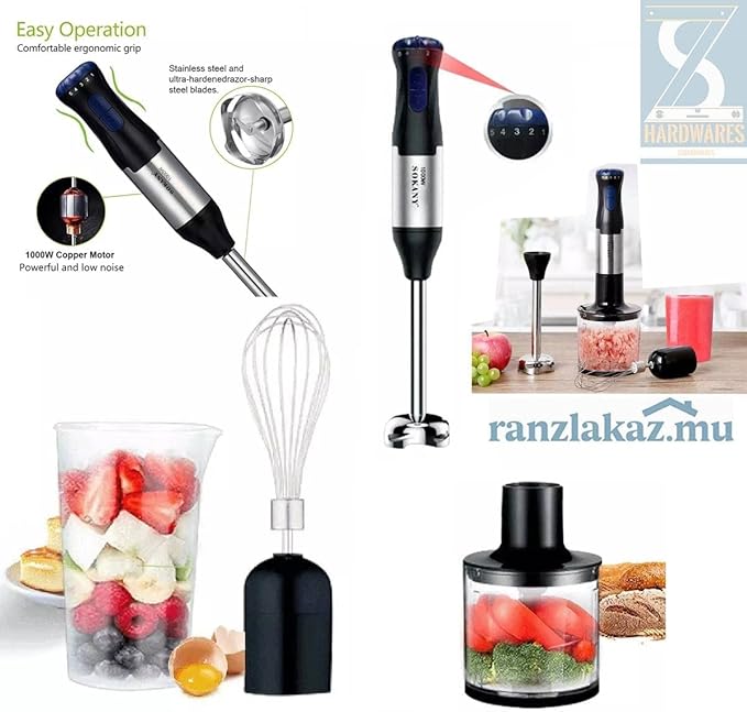 Sokany sk-1711-4 hand blender 4 in 1 food processor grinder egg whisk beaker chopper - 1000W