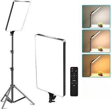 Professional LED Video Light Panel with Remote Control & Stand | إضاءة LED احترافية للتصوير مع ريموت وحامل