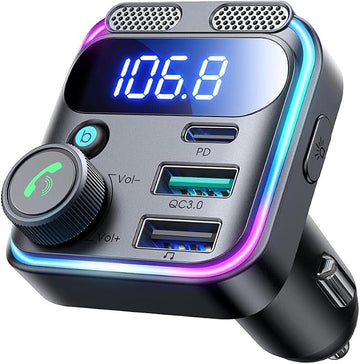 شاحن سيارة لاسلكي FM Transmitter بتقنية Bluetooth مع شحن سريع QC 3.0 و PD ⚡🚗