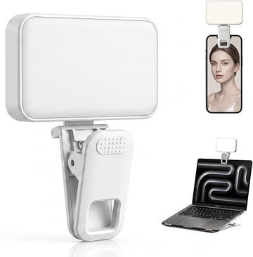 AI Clip-On LED Video Light | إضاءة LED احترافية للموبايل واللابتوب للتصوير والمكالمات والبث المباشر