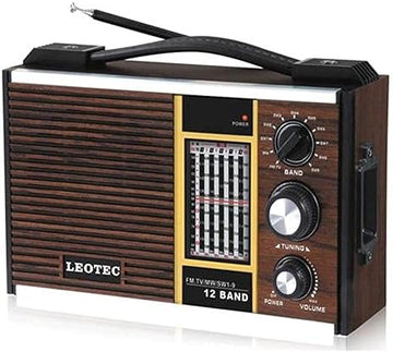راديو Leotec 2009 خشبي بتصميم كلاسيكي