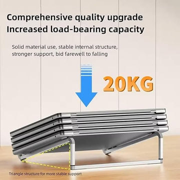 حامل لاب توب من الألومنيوم (J39) الإصدار 3.3 - تصميم مريح مع ارتفاع وزاوية قابلين للتعديل