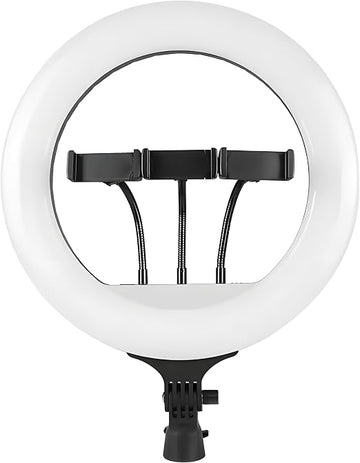 RL-18 LED Ring Light with Triple Phone Holder & Remote Control | رينج لايت LED احترافي RL-18 بثلاث حوامل هاتف وريموت