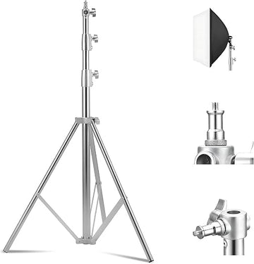 Heavy Duty Stainless Steel Light Stand 280cm | حامل إضاءة ستانلس ستيل احترافي للتصوير 280 سم
