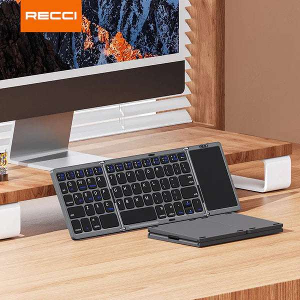 لوحة مفاتيح بلوتوث Recci RCS K01 ثلاثية الطي تعمل باللمس