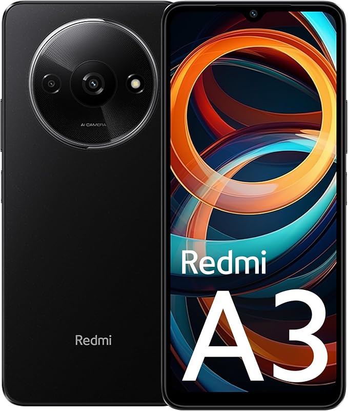 Xiaomi Redmi A3, 3GB RAM | 64GB ROM, 6.71 Inches HD+ 90HZ Display, 5000mAH Battery, 2 SIM, Dual Camera, (4G) Black