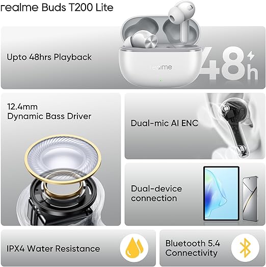 REALME Buds T200 Lite Bluetooth in Ear Earbuds