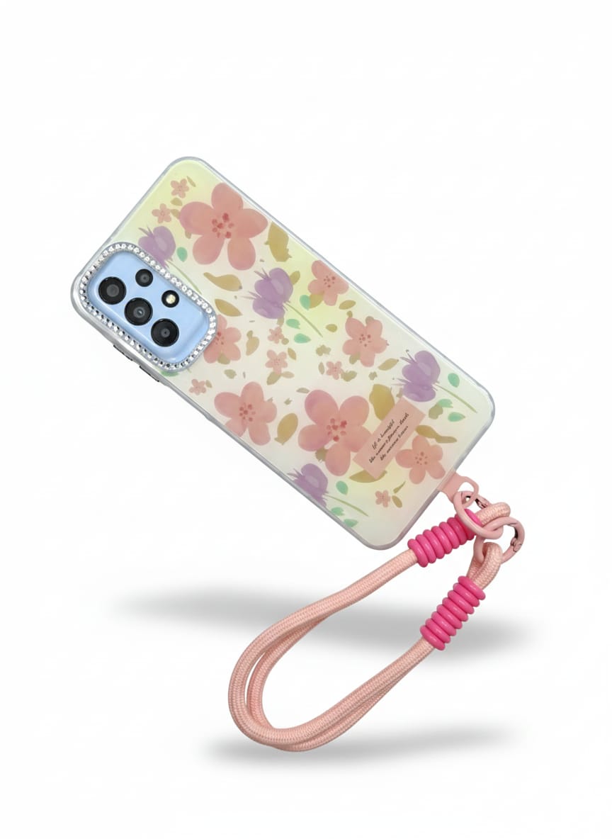 Mobile phone chain with adjustable cord and durable silicone - extra hands-free protection suitable for walking and travel