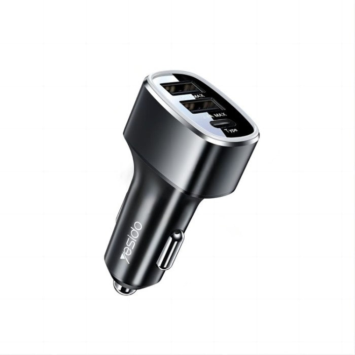 Y47 3 Ports USB And Type-C PD 25W Total 49W Multifunction Car Charger