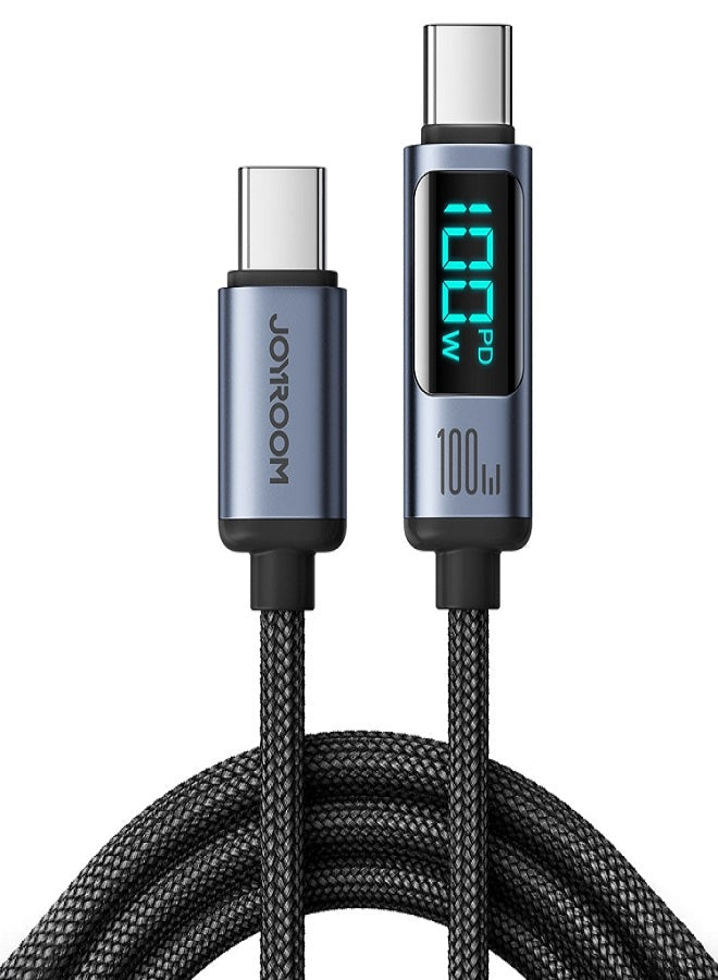 JOYROOM S-CC100A16 100W  Type-C to  Type-C Fast Charging Data Cable, Length: 1.2m (Black)