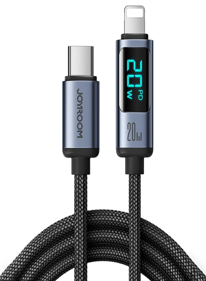 JOYROOM S-CL020A16 20W  Type-C to Lightning Digital Display Fast Charging Data Cable, Length: 1.2m (Black)