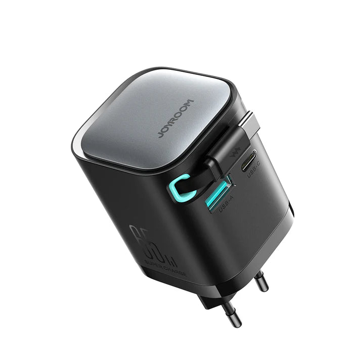 شاحن JoyRoom JR TCL02 Gan بقوة 65 واط مع كابل قابل للسحب