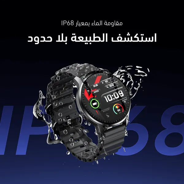 ساعة اورايمو ووتش 5r برو بشاشة أموليد 1.43 بوصة وواجهة عائمة 2.5d ومكالمات لاسلكية عالية الدقة